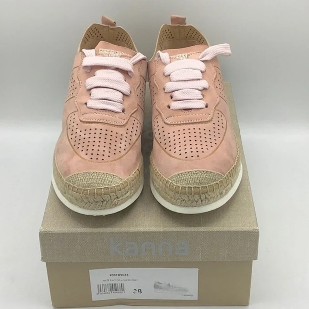 KANNA Pink sparkle perforated Espadrille Sneakers